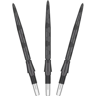 Cible Fléchettes Swiss Storm ONYX Pointes de Fléchette (Ensemble de 3) 26mm/30mm/35mm - Pointe d'acier de fléchette de remplacement Argent/Or/Noir (30mm, Noir)