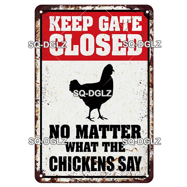 SQ-DGLZ Placă metalică vintage de avertizare Ouă de găini Placă de tablă Placă pentru magazin Home Bar Decor de perete Autocolant Placă de decorare Poster
