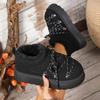 Fashion Trend Women Snow Boots Autumn Winter Thick-soled Ankle Boots 2025 New Over-the-knee Warm Women Shoes Cross-tie Thickened Shoes