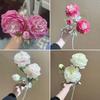 Artificial Peony with Stem 3 Head Realistic Fake Flower Wedding Home Office