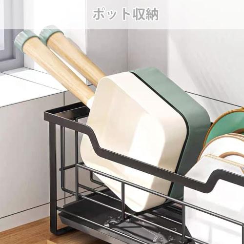 Mamakura Slim Dish Drainer, Fits Next To the Sink, 16.4cm Deep X 46.6cm Wide X 21.4cm High, Kitchen Dish Drainer, Dish Drying Rack, Black