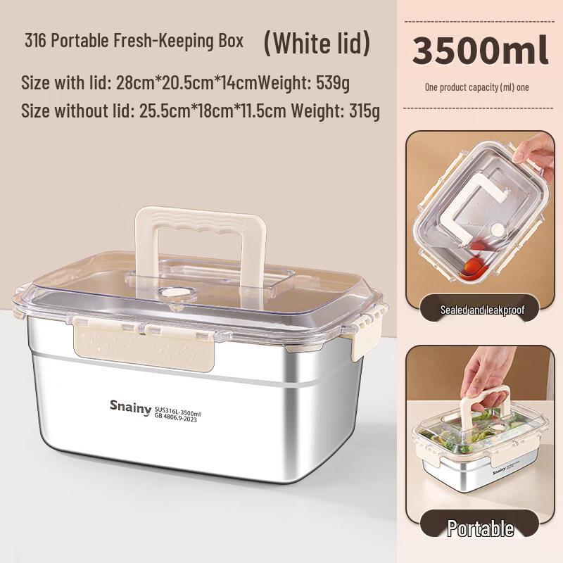 Xihe 316L Stainless Steel Portable Lunch Box