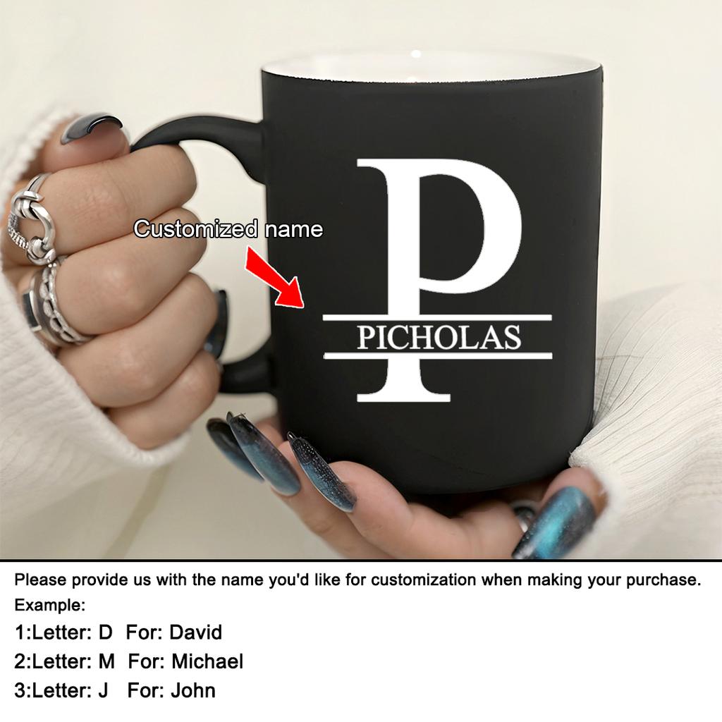 11oz Personalizowany Kubek do Mleka z Czarnym Napisem Dla Kawiarni, Ceramiczny Kubek do Kawy, Kubek do Picia, Filiżanka do Herbaty, Prezenty Świąteczne