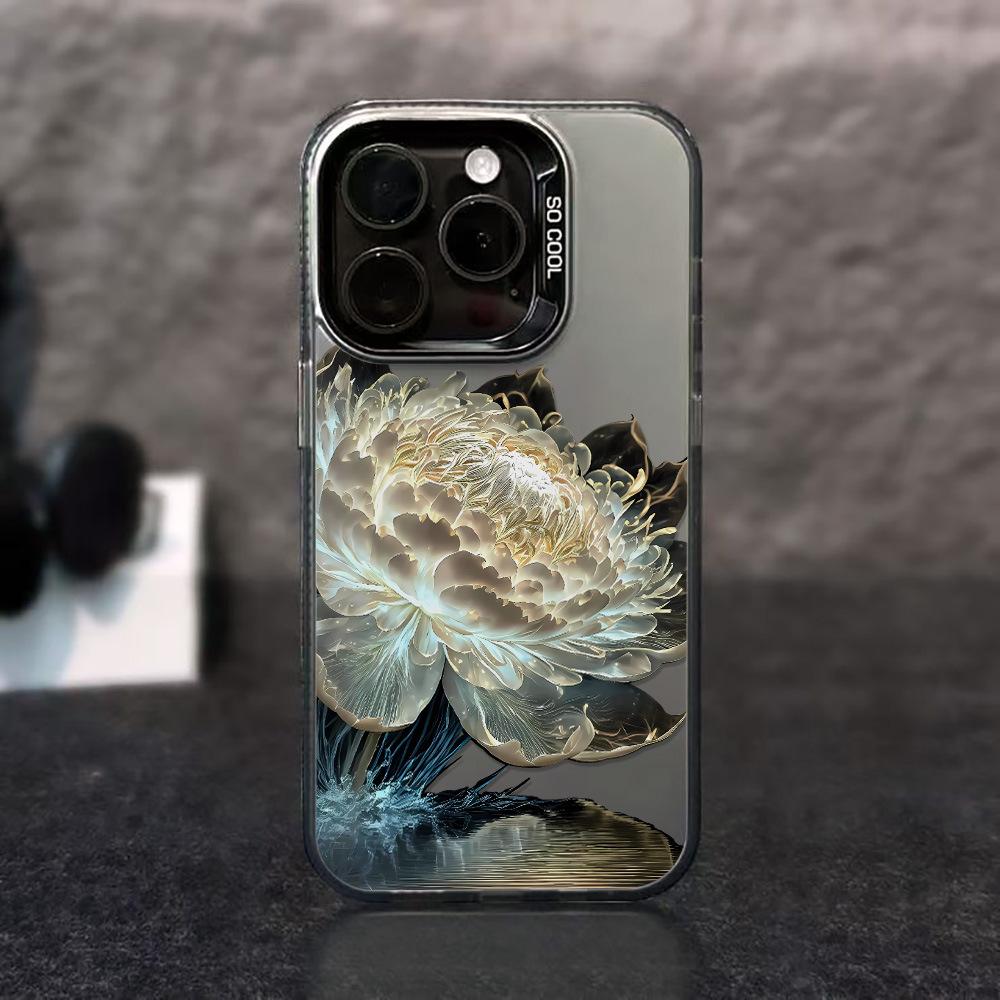 Applicable to iPhone17Pro Max Lotus Bamboo Mobile Phone Case Apple 15/14 Niche 14Pro Advanced 13 Anti-drop