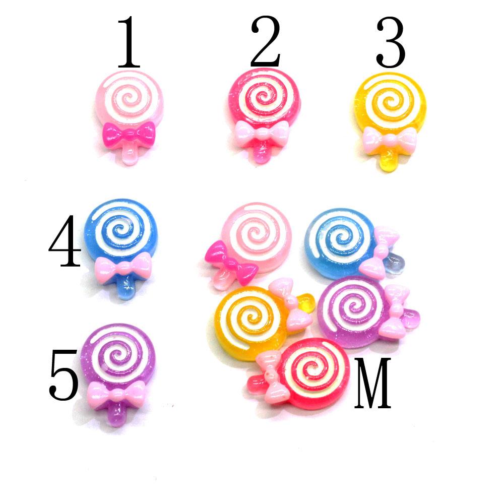 Kaiwaii Lollipop Miniature Figurine Resin Cabochon for Home DIY Scrapbooking Craft Nail Art Decoration