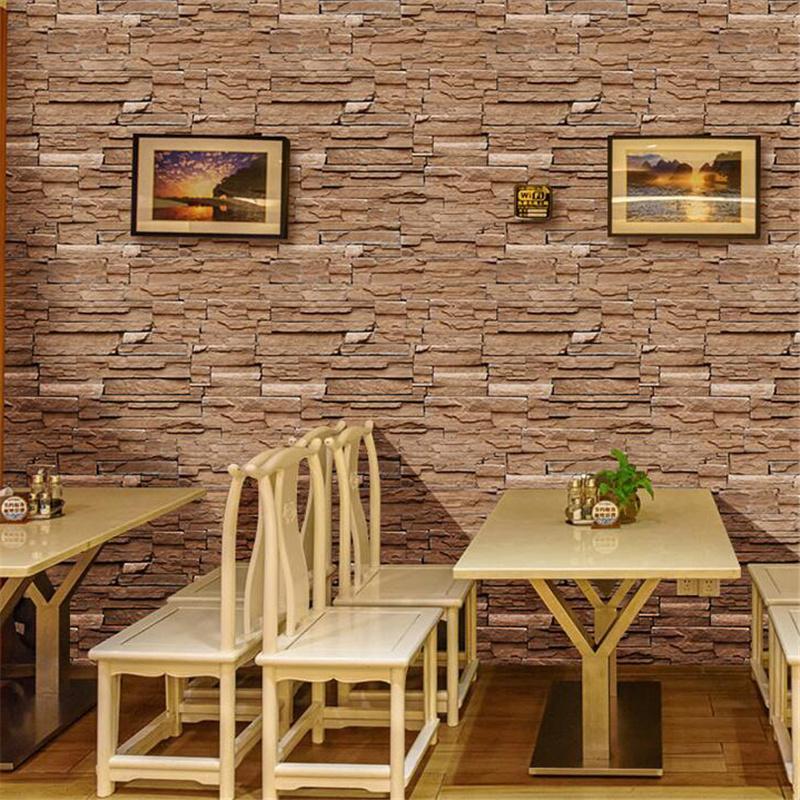 3D Retro simulato mattone Grano di legno Piante Carta da parati autoadesiva impermeabile Ristorante Bar Sfondo Adesivi murali Decorazione della parete del soggiorno
