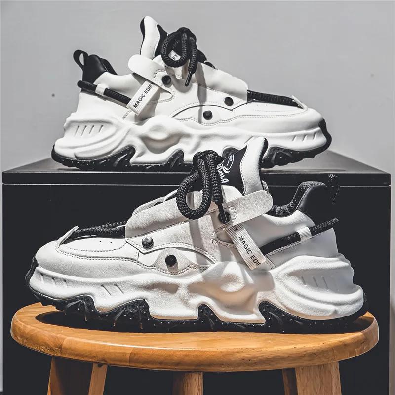 2025 New Men's Thick soled Tall Sneakers Youth Breathable Soft soled Comfortable Casual Running Shoes Zapatillas Deportivas