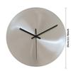 Round Silvery Silent Wall Clocks Industry Numberless Living Room Wall Watch Stainless Steel Panel Modern Simple Home Decor