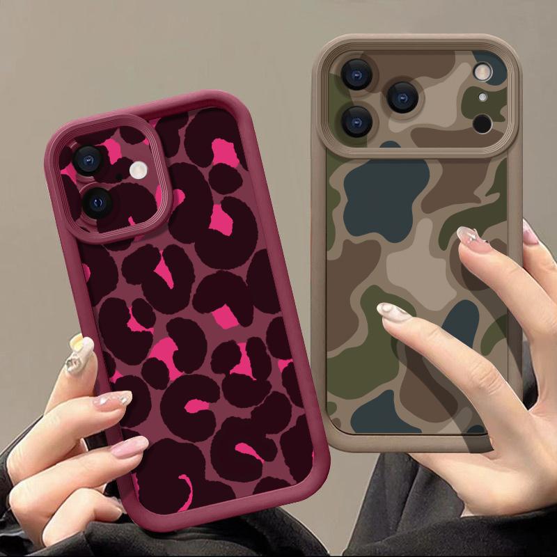 Colorful Leopard Print Case For iPhone 17 Pro Max Case iPhone 16 15 14 13 Pro Max 11 17e 16e Shockproof Bumper Soft Silicone Phone Cover Cases