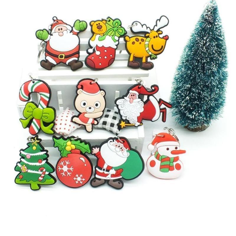 Mini Father Christmas Tree Decorations Santa Claus Keychain XMAS Children's Gifts Creative Fashion Key Chains Cute Keychains