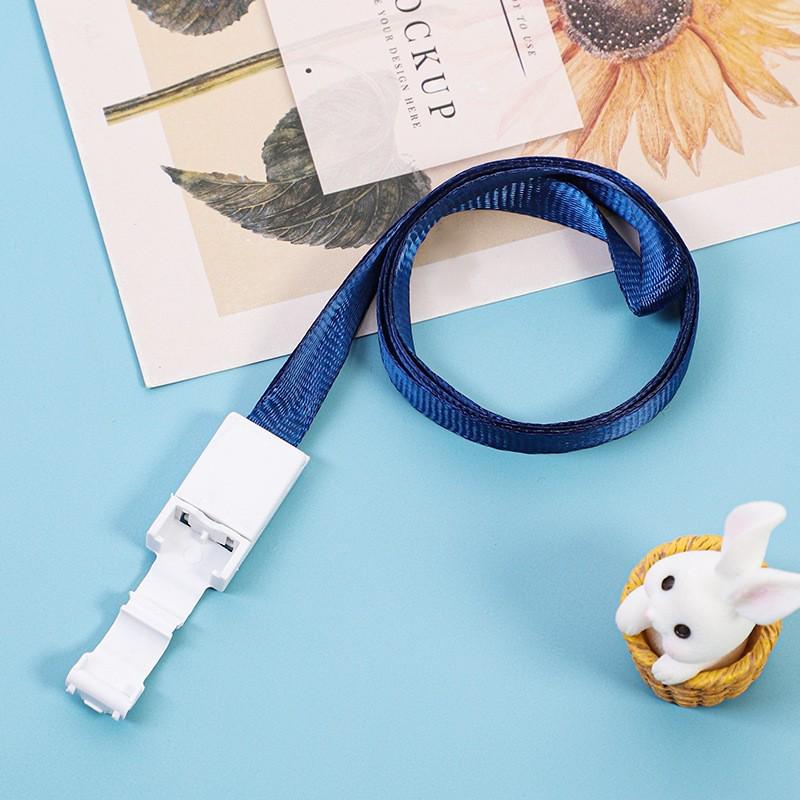 Dual-Sided Clear ID Badge Holder Lanyard - Name Tag & Bus Card Sleeve