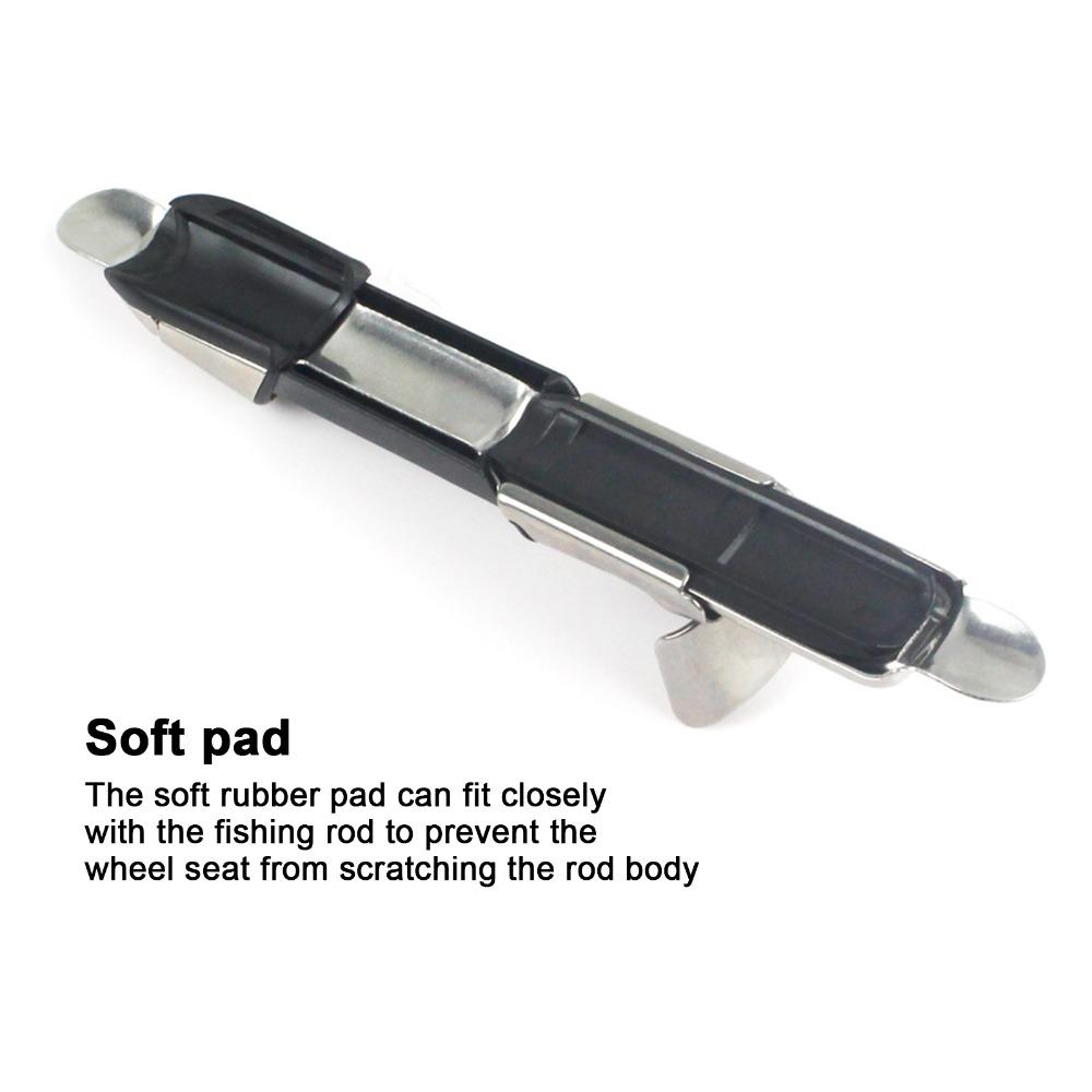 5PCS Stainless Steel Fishing Pole Wheel Seat with Rubber Pad Lightweight Fishing Reel Seat Reel Seat Deck Outdoor Fishing
