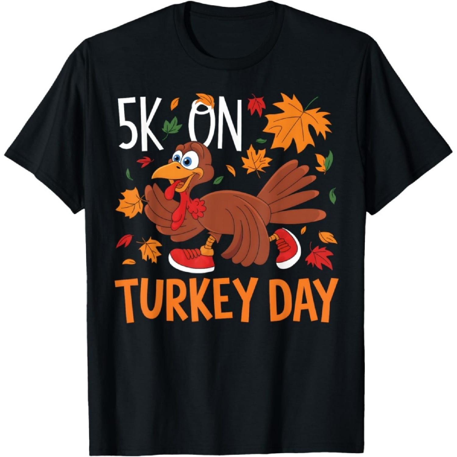 Funny Thanksgiving Turkey Trot 5K Run Fun Turkey Day Jogging T-Shirt S
