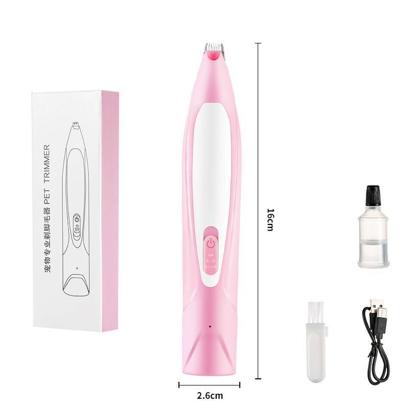 Dog Paw Hair Trimmer Electric Grooming Tool With Led Light For Home Use