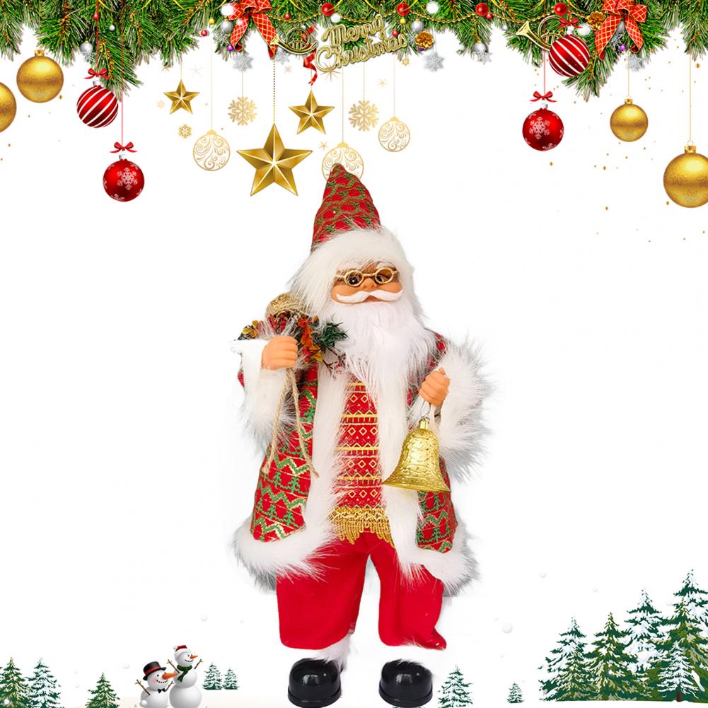 Seasonal Santa Decor Battery Operated Dancing Santa Claus Toy Singing Plush Father Christmas Doll Desktop Decoration Party