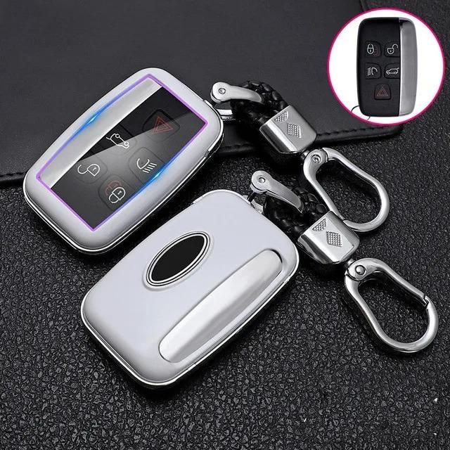 Car Key Case Cover For Land Rover A9 Range Rover Sport Evoque Freelander 2 Jaguar Xe Xj Xjl Xf C-X16 V12 Guitar F X Typ Keychain