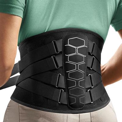 Adjustable Lumbar Support Strap and Lumbar Vertebra Pad Double Pull Back Waist Corset Spine Decompression