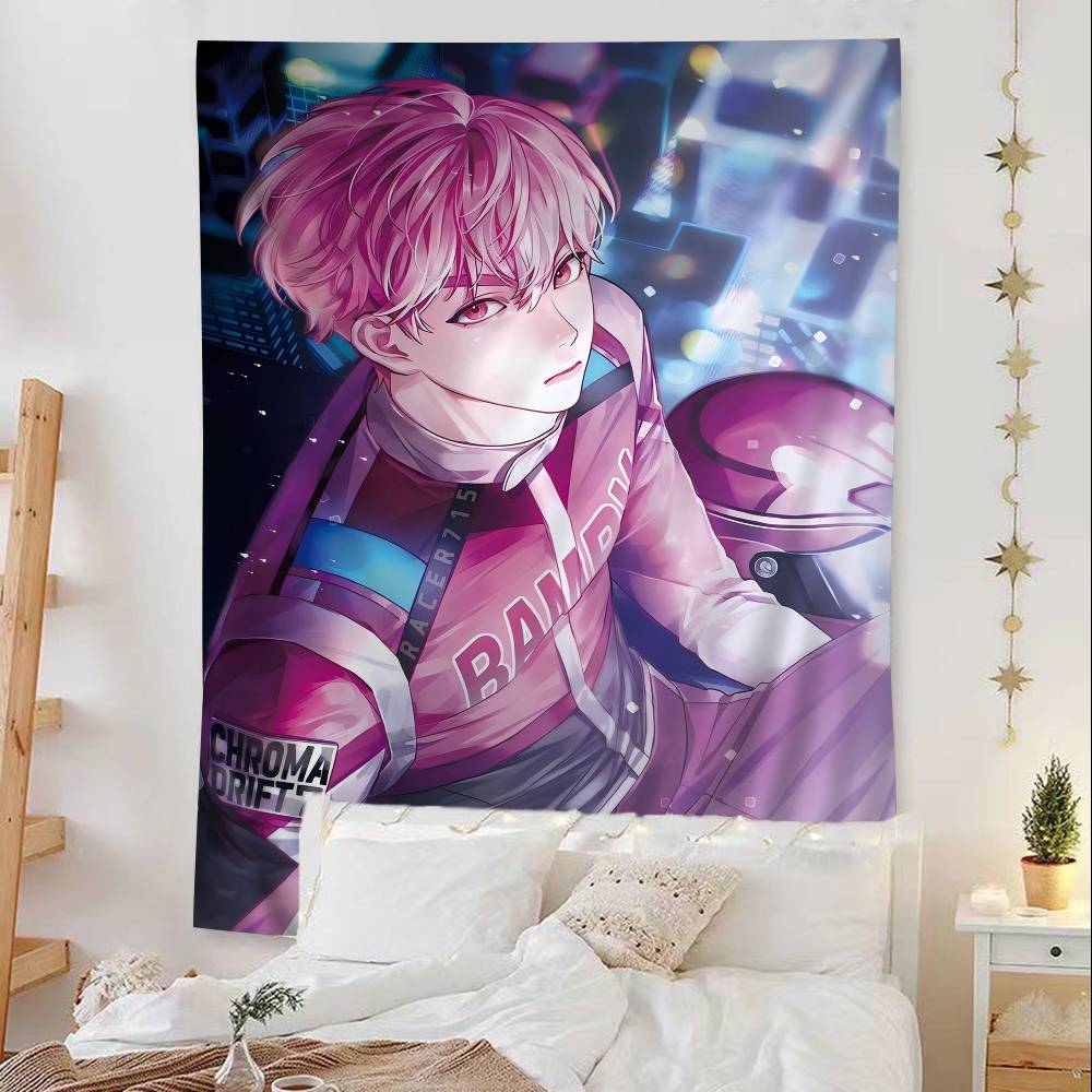 

Virtual Boy Band Bamby Anime Tapestry Hippie Flower Wall Carpets Dorm Decor Cheap Hippie Wall Hanging 74x94cm(29x37in)