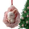 Christmas Raccoon Acrylic Pendant Owl Squirrel Bunny Bird Acrylic 2D Flat Pendant Animal Christmas Ornament Home Decor