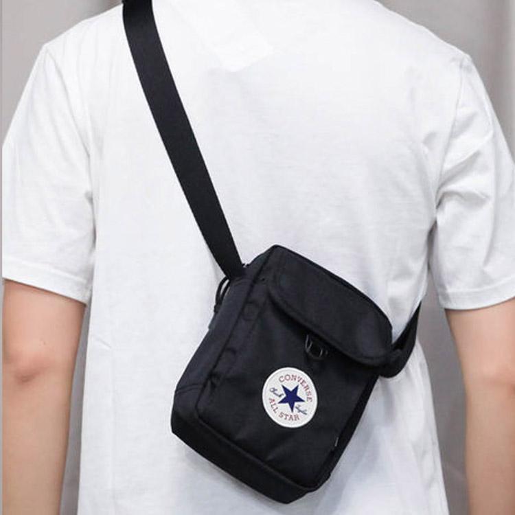 New Converse Polyester Shoulder Bag, Crossbody Bag Regular Unisex Black 10018468-A01