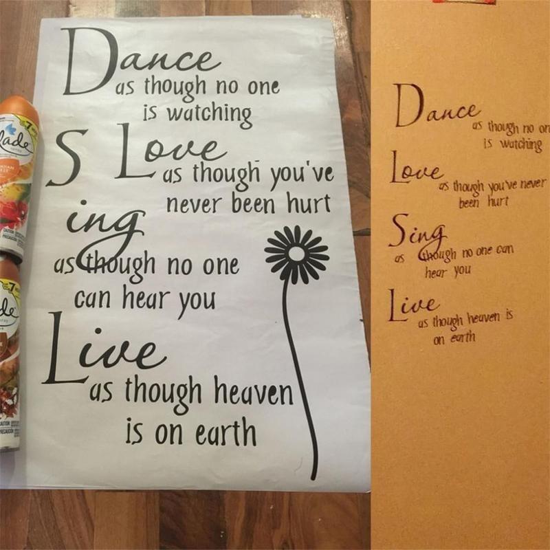 Dance Love Sing Live Quotes Wall Decals Pvc Wall Stickers Home Decor Bedroom Diy Wall Art Flower Poster Mural
