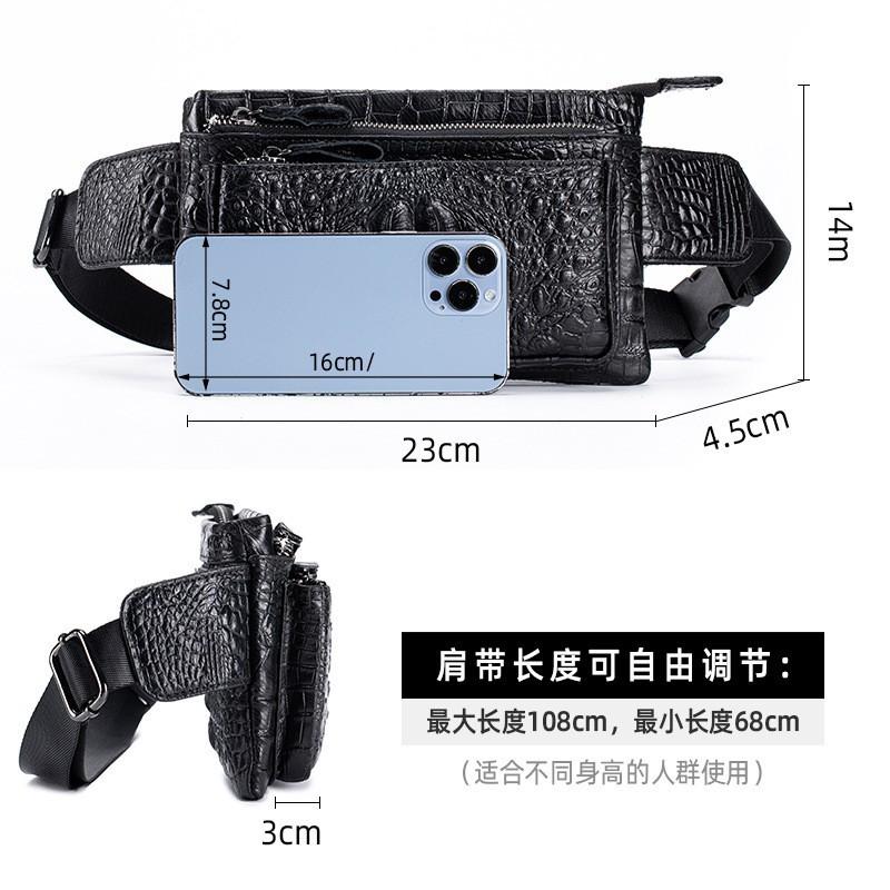 Kopfschicht Rindsleder Hüfttasche Herren Multifunktional Sport Leder Crossbody Handys Hochwertiges Gefühl