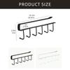 Practical Mug Holder Shelf with 6 Hook for Kitchen Supplies Cabinet Sundries and Wall Mounted Hanging Organizers