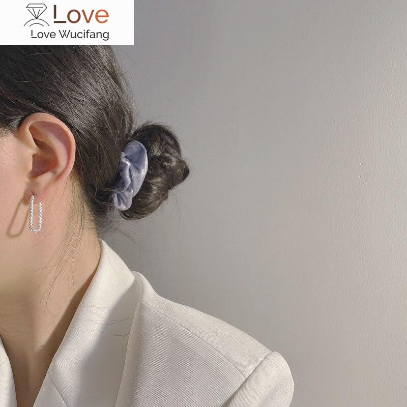 925 Sterling Silver U -Shaped Earring For Women Simple French Twisted Rope Hoop Earrings Boucle D ’Oreille Argent