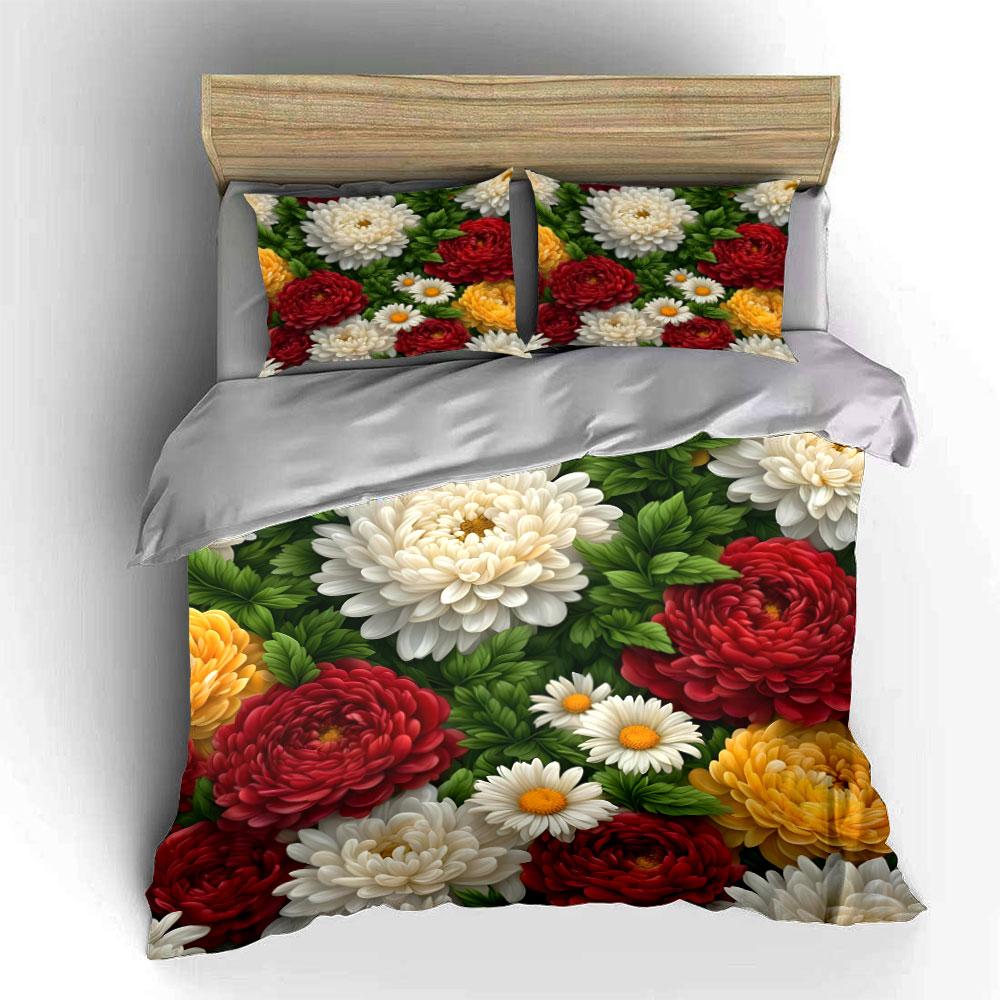 Floral Pattern Set for Home Decor kid s and adults  bedroom decor, Exquisite three-piece bedding set gift 135x200cm