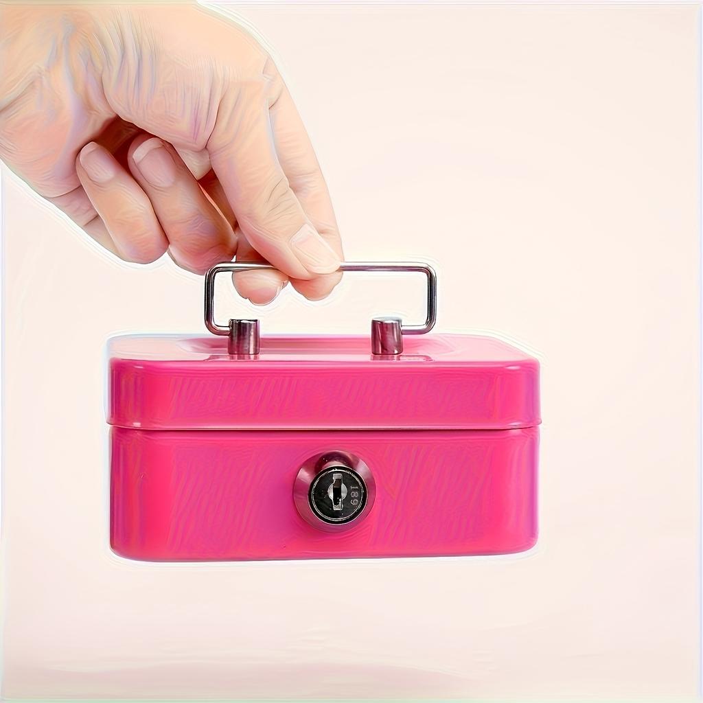 Metal Key Lock Storage Box, Money Box, Adult Safe, Coin Safe, Adult Safe, Cashier, Suitable for Year-Round 21 Festivals