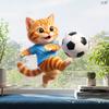 Süße Cartoon-Fußball-Kätzchen-Tiere Statisch Haftende Fensteraufkleber, Selbstklebende Glasaufkleber für Kinderzimmer-Fensterdekoration