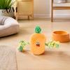 Durable Cotton Rope Toy Stuffed Vegetable Dog Toy, Interactive Squeaky Chew Plush Carrot Eggplant Aggressive Chewer Green Pepper with Arm for