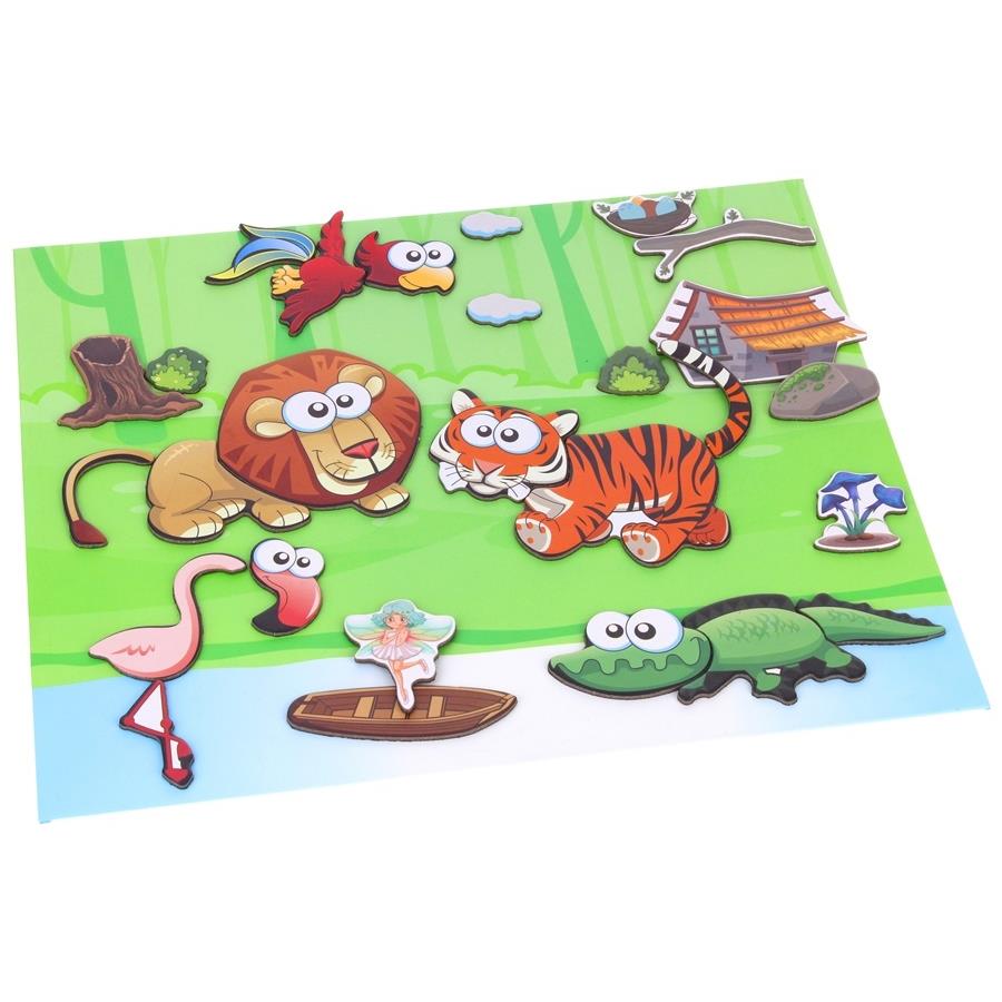 Puzzle Magnetic Dry Erase Board Puzzle Safari Animals 60 pcs.