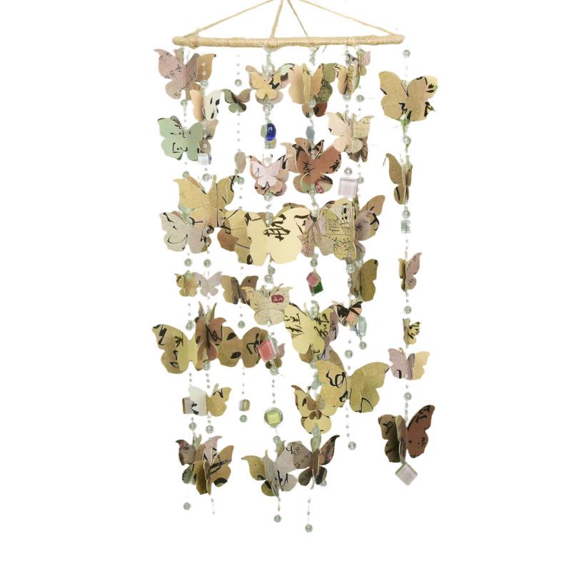 Colorful Butterfly DIY Calligraphy Wind Chime & Wall Stickers Set for Creative Bedroom & Living Room Decor