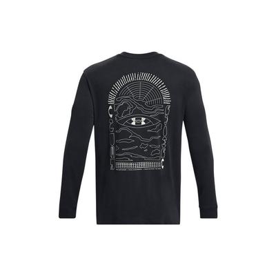 Anywhere Rücken Logo Grafikdruck Trainings Langarm T-Shirt Herren Tops Schwarz 1381044-001