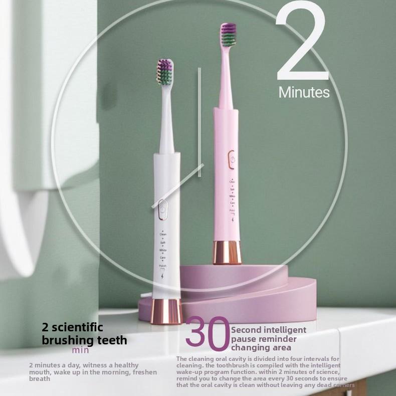 Neue elektrische Zahnbürste Erwachsenenmodell, Weichborstige elektrische Zahnbürste Weiß Puder Partnermodell, Familien-Set Elektrisch