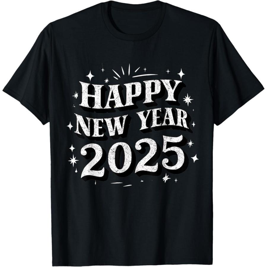 QIANSANH Celebrate 2025 Happy New Year Party Fun T-Shirt XXXXXL