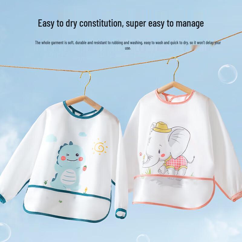 Beitais Waterproof Long Sleeve Children's Feeding Smock Bib