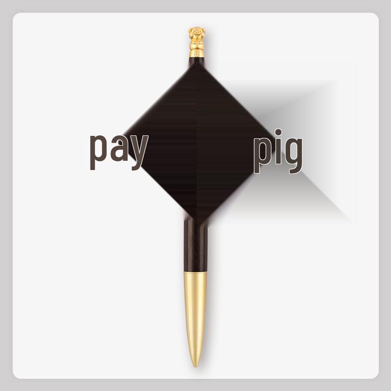 Brass Zodiac Sign Calligraphy Pen - Sandalwood Engraving 