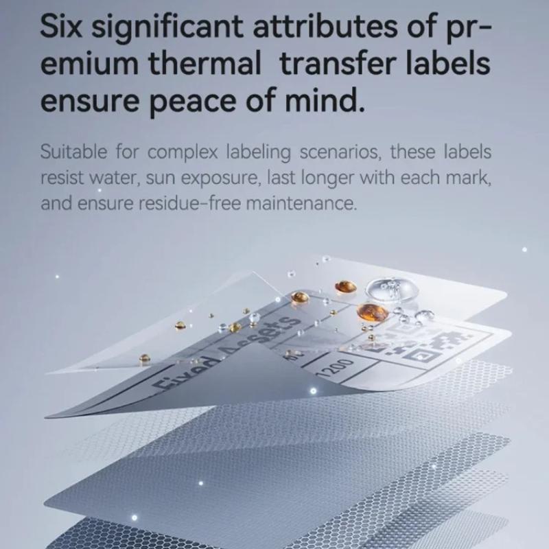 Niimbot M2/M3/Z401/B32 Winding Label Network Cable Paper with Protective Film Optical Fiber Sticker Waterproof Self-Adhesive