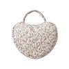 Fashionable Florals Print Heart Cosmetic Case Quilted Construction Spacious Toiletry Bag for Women Girls Travel