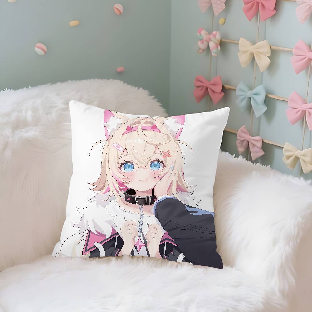 Fuwawa Mococo Hololive Vtuber Pillow Case Pillows For Cover Home Decor Items Living Room Decoration Cushion Covers