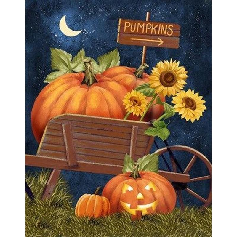 DIY 5D Ζωγραφική με Διαμάντια Πλήρης Στρογγυλή Τρύπα Κινούμενα Σχέδια Κέντημα με Διαμάντια Κολοκύθα Σταυροβελονιά Χριστουγεννιάτικο Δώρο Τέχνη Διακόσμηση Σπιτιού