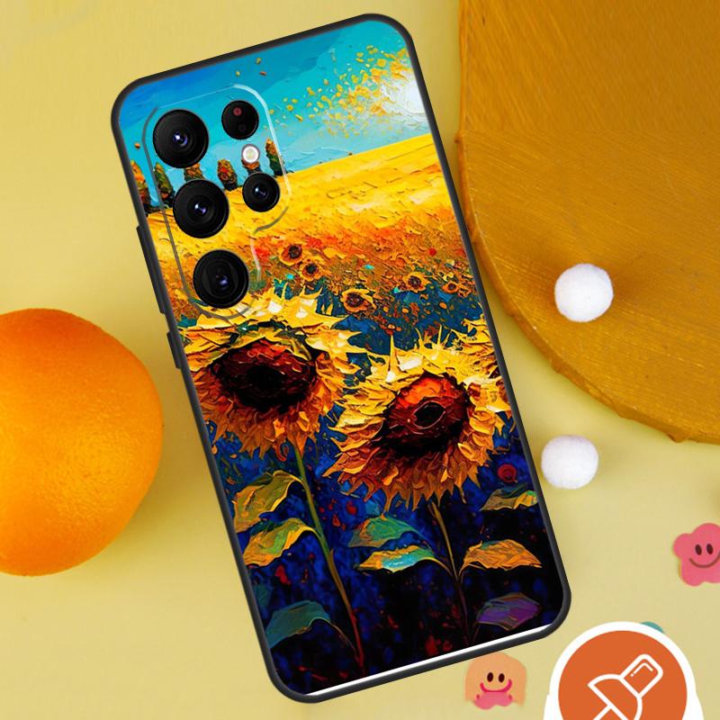 Schöne gelbe Sonnenblumen-Handyhülle für Samsung Galaxy S25 Ultra S24 S22 S21 Ultra S9 S10 S20 Plus S23 FE Funda Abdeckung