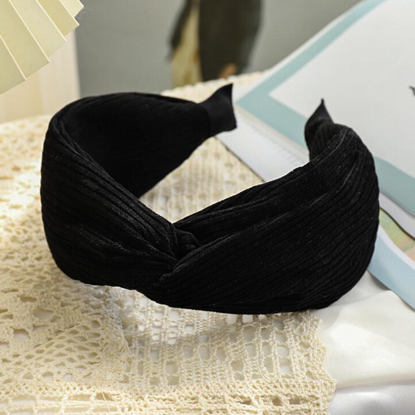 

PROLY Новая вельветовая повязка на голову однотонная широкая теплая повязка на голову осень-зима винтажный перекрещенный узел головной убор аксессуары для волос