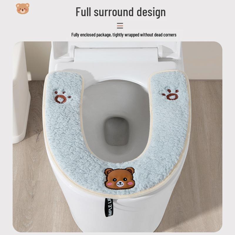 2025 All-Season Plush Toilet Seat Cushion: Universal, Thickened, Velcro Pad for Winter Comfort