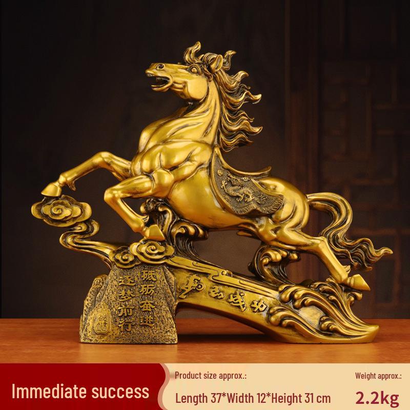 Success Wealth Horse Figurine - Zodiac Horse for Office Desktop or Wine Cabinet Decoration, Perfect Housewarming or Opening Gift