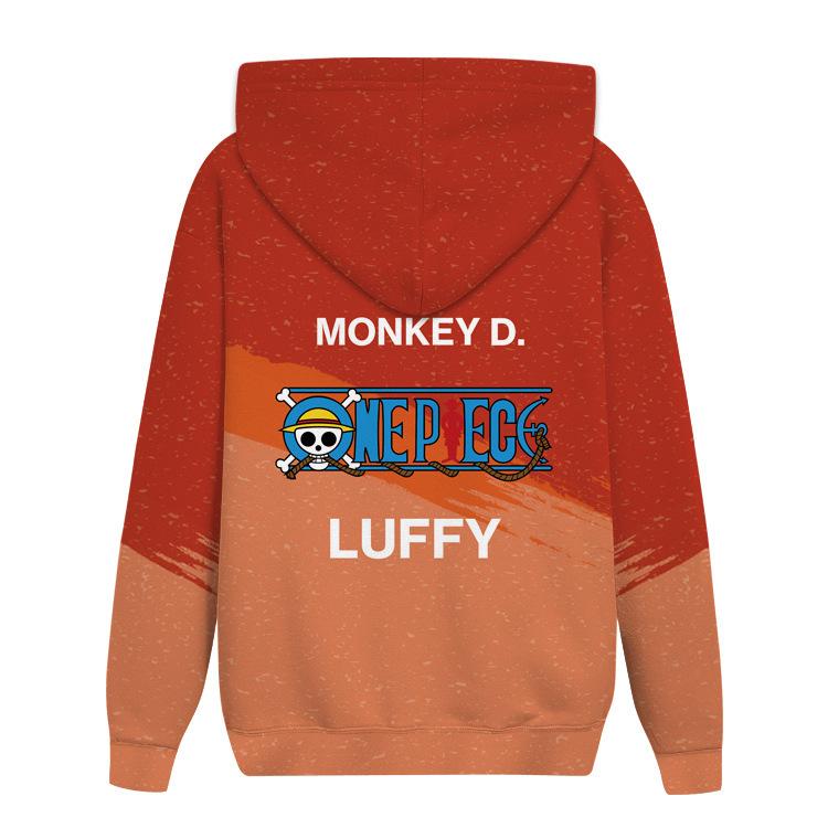 Anime One Piece Luffy 3D Full Print Hoodie Unisex Monkey D Luffy Graphic Pullover Sweatshirt