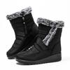 Thick Plush Waterproof Winter Boots for Women Non Slip Faux Fur Mid Calf Snow Boots Woman Outdoor Thick Sole Cotton Padded Shoes