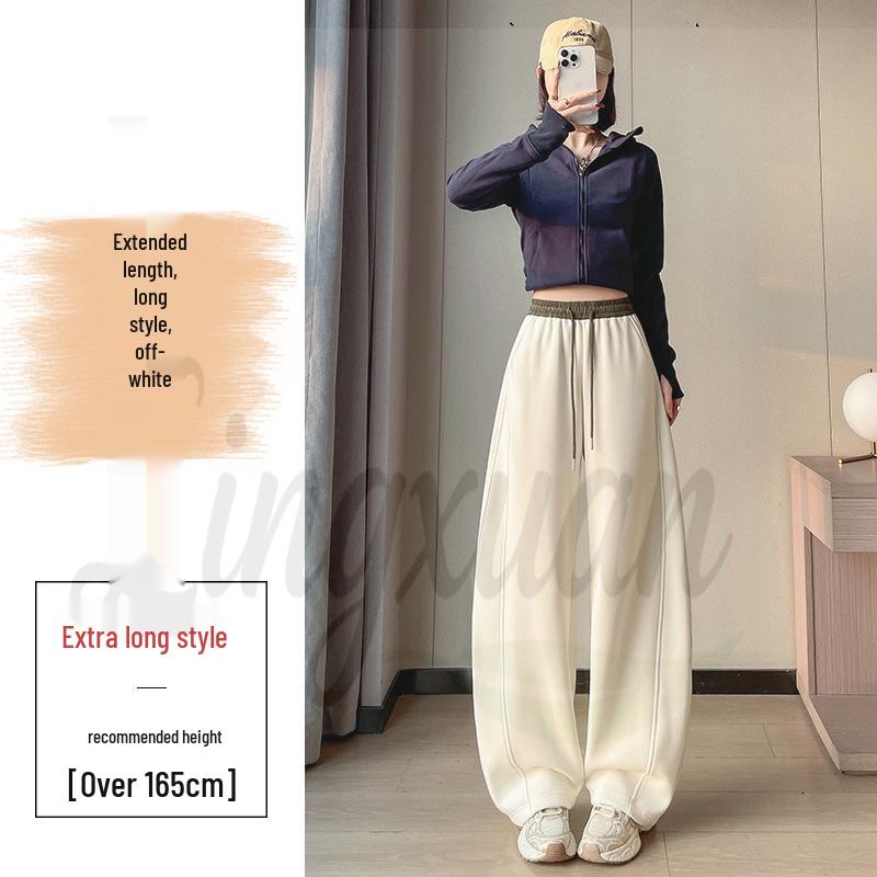 

2026 Fall/Winter Women s Narrow-Fit Lambswool Floor-Length Sweatpants with Plus Velvet XL